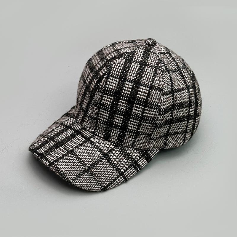 Versatile Color Block Star Baseball Caps Autumn And Winter New Men Womencotton Fashion Casual British Style Check Warm Colorful