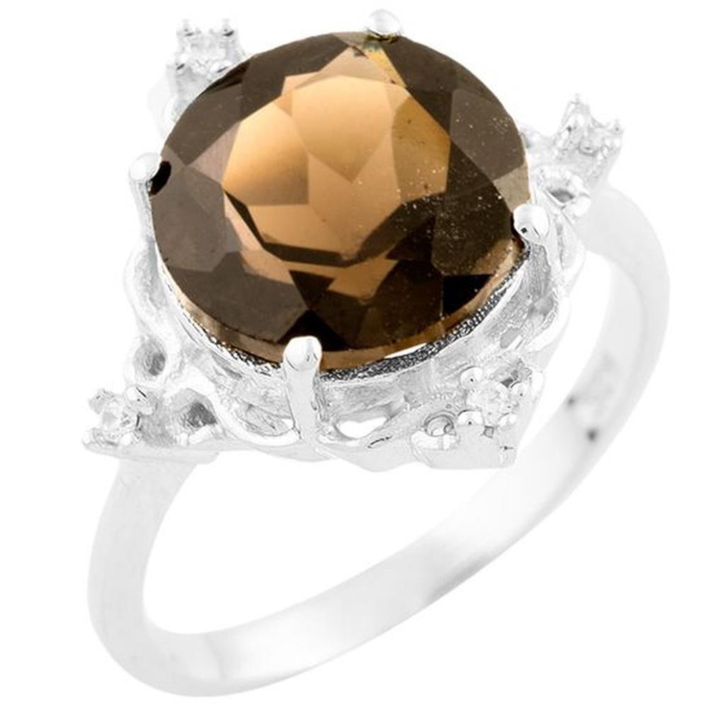 Anello In Argento 925 Con Quarzo Fumé Blu Fatto A Mano - Gioiello Etnico