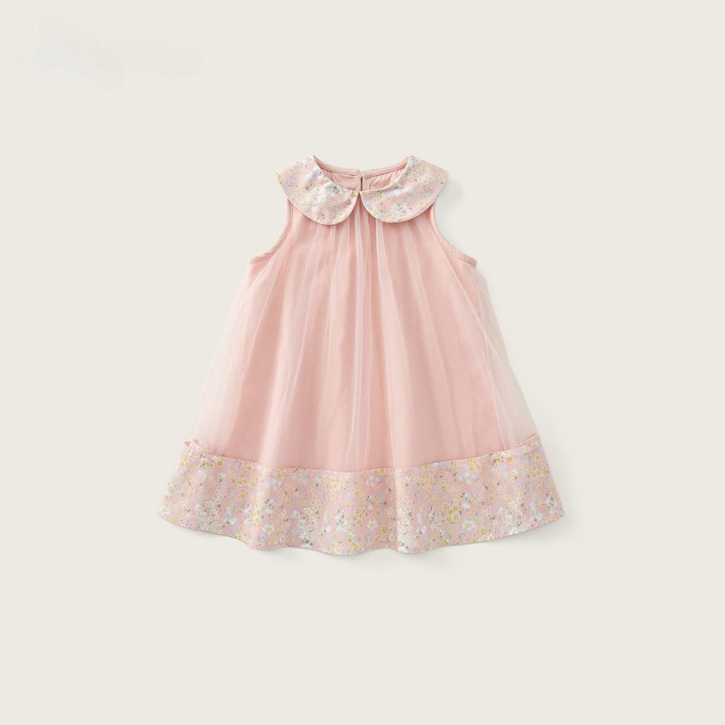 Sweet Sleeveless Princess Dress for Infant Girls Mesh Splicing Tutu Dress Casual Daily Party Baby Girl Mesh Princess Dress