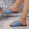Fashion 2025 Summer New Women's Roman Style Solid Buckle Strap Design Flat Bottom Cool Slippers Comfortable Lightweight Fashion Sandals