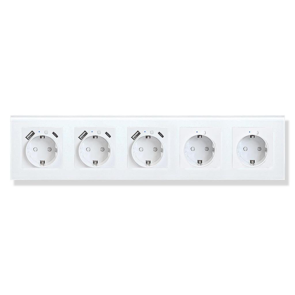 Model 153 Smart WiFi Wall Socket with Tempered Glass Panel - Alice Voice App Compatible