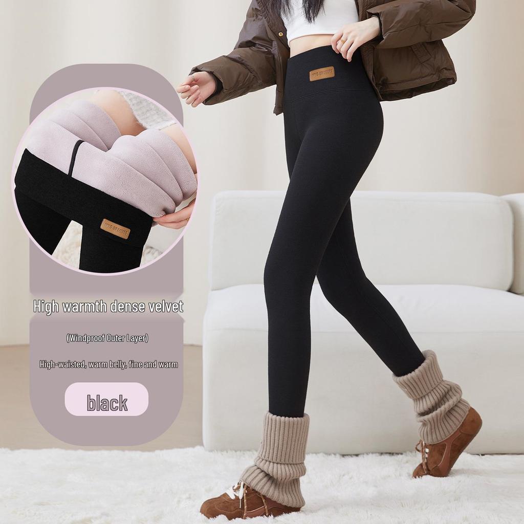 Women's Winter Warm Pants with Super Thick Velvet Lining, Cold-Proof Lamb Velvet, Plain Weave Design