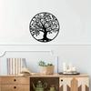 Metal Wall Decor Tree of Life Family Sign Art Iron Silhouette Sticker Home