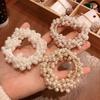 New Arrivals Open Run Pearl Hair Tie Coffee Color