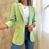 Nuova Giacca Blazer Semplice a Manica Lunga Monocolore Autunnale da Donna