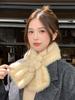 Elegant Winter Muslim Square Mink Wool Fur Woven Double-sided Scarf with Collar for Women