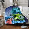 Benutzerdefinierter Name Monster AG Abenteuer Flanell Decke für Super Weiche Niedliche Komfort Decke für Reise Bettwäsche Couch Sofa Decke