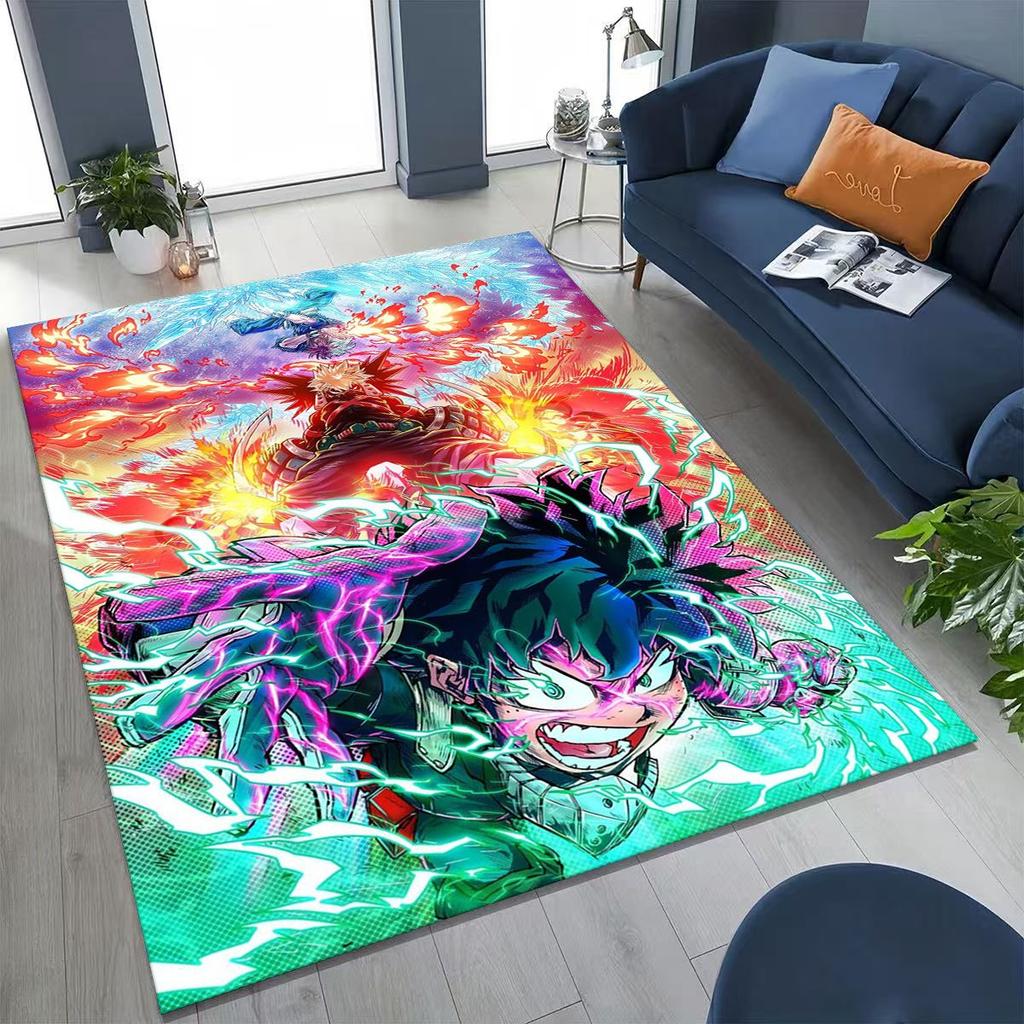 Anime My Hero Academia Deku Katsuki Kreslený koberec do ložnice obývacího pokoje na pohovku domů rohožka dekorace, dětská protiskluzová podložka na hraní