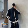 ZANBANG Tracksuit Outdoor Casual Loose Long Oversized OO81 Men's Set, Sportswear, Wear, Couples' Two-Piece Hoodie, Fit, Cool, Soft, Hooded, Sleeves,