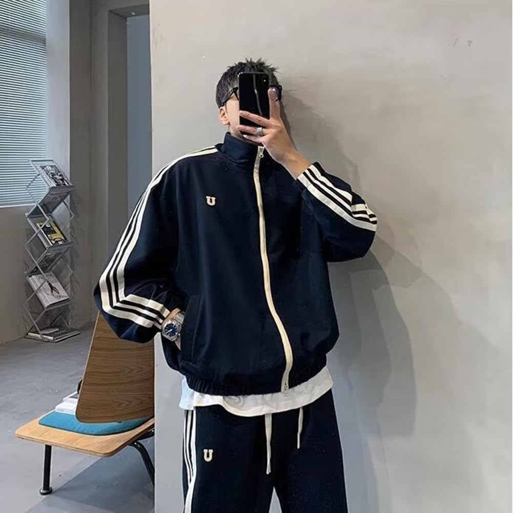 ZANBANG Tracksuit Outdoor Casual Loose Long Oversized OO81 Men's Set, Sportswear, Wear, Couples' Two-Piece Hoodie, Fit, Cool, Soft, Hooded, Sleeves,