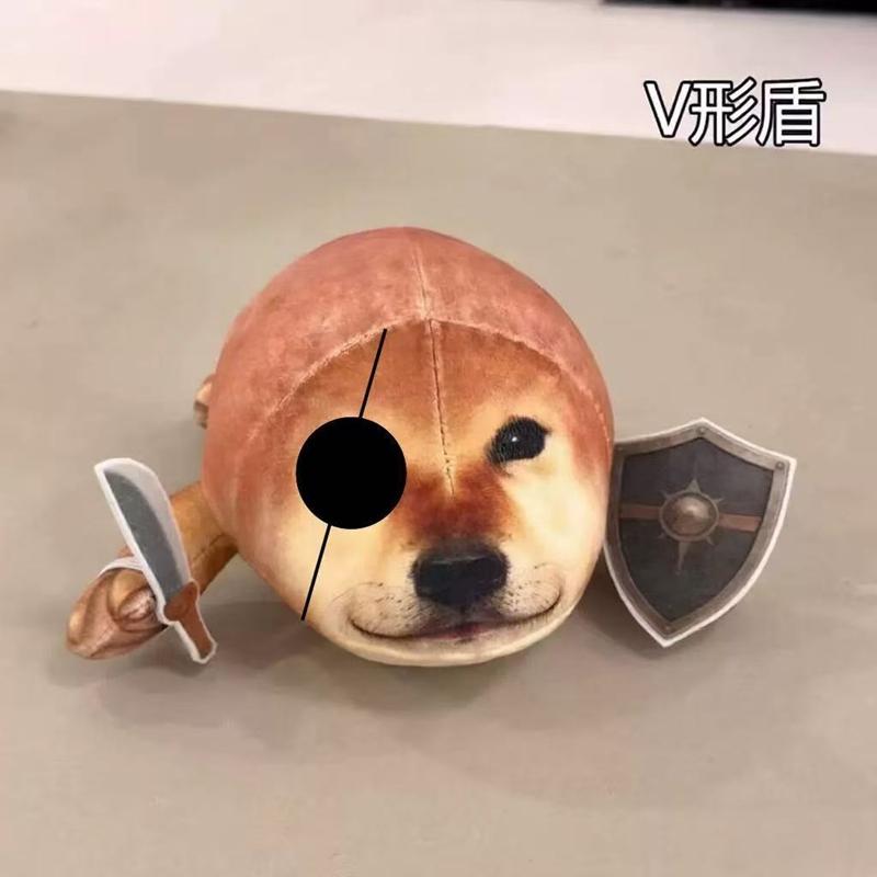 Peluche Cheems Shiba Inu Carino da 16 cm con Spada e Scudo Divertenti Cane Imbottito Portachiavi Morbido Ciondolo Regalo di Compleanno Creativo Bambini Ragazzi Ragazze