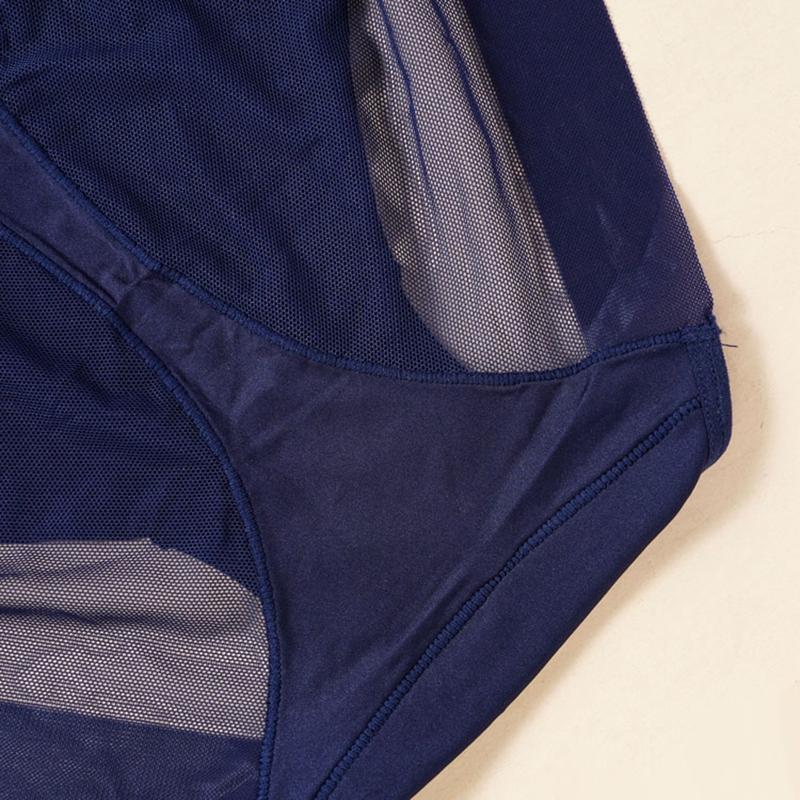 Simple Seamless Breathable Ice Silk Hollow Mesh Women's Underwear Mid-waist Briefs Sexy and Comfortable Underwear