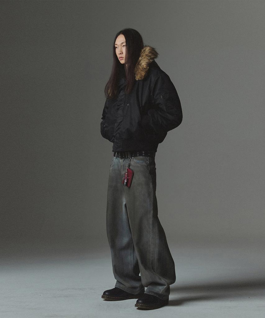 Not4Nerd Fur Hooded N2B Bomber Jacket - Black