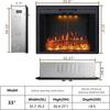 Valuxhome 35.63” W 27.5 H Electric Fireplace Insert with Low/High Temperature Settings, Movable Mesh Screen and Glass Door, 1-9H