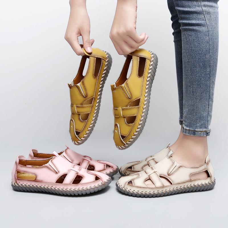 Women's Leather Sandals Casual Shoes Summer Beach Sandals