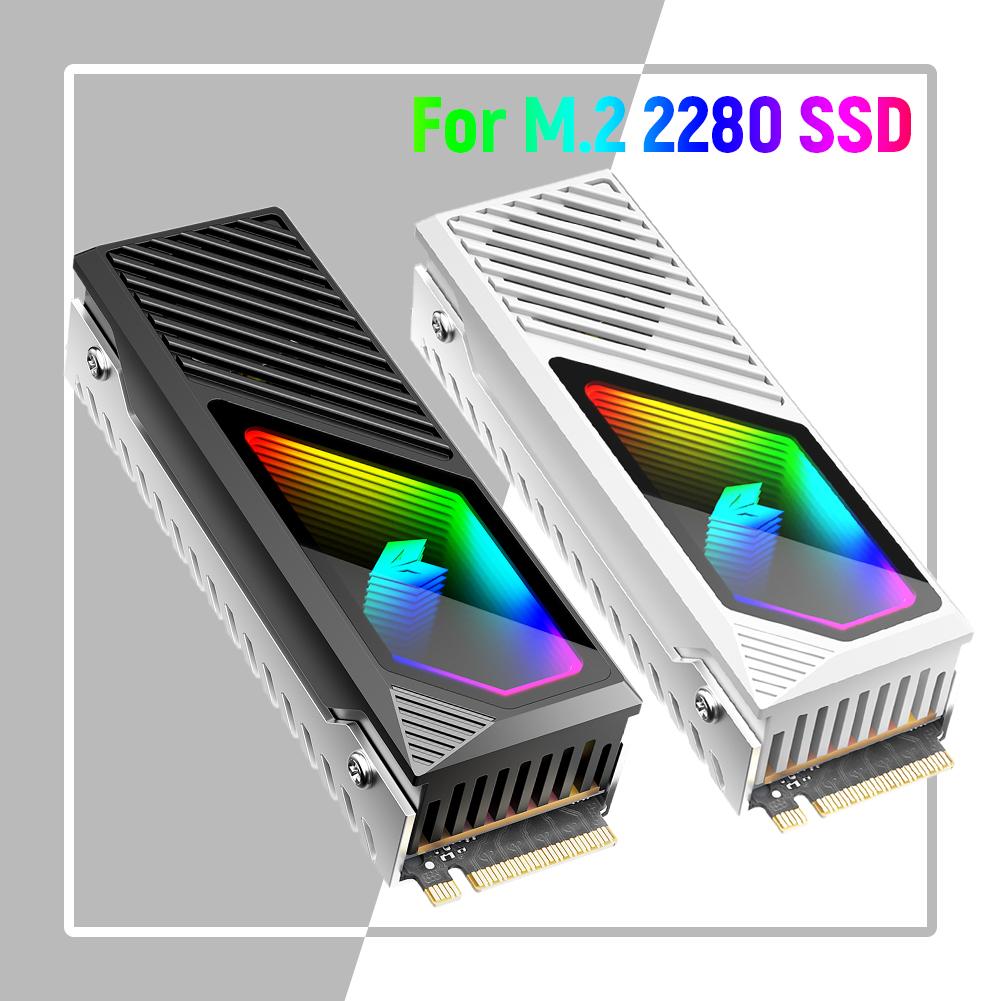M.2 2280 SSD Heatsink Heat Sink Cooler with Thermal Silicone Pad 5V 3 Pin ARGB Hard Drive Heatsink M.2 Radiator for M.2 2280 SSD