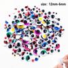 100pcs Self-Adhesive Plastic Eyes with Eyelashes - Vibrant Multicolor DIY Craft Stickers for Scrapbooking, Art Projects