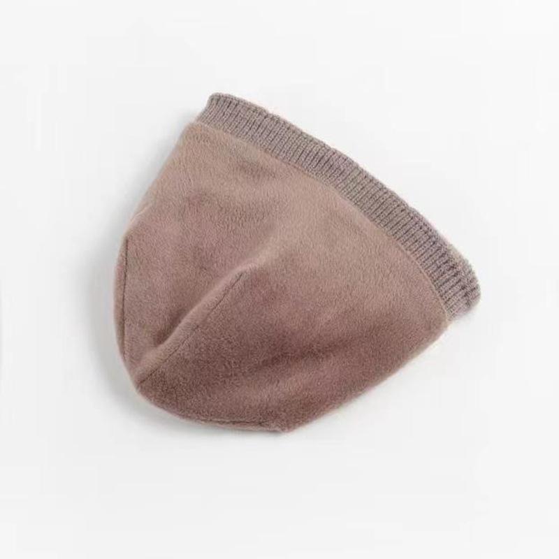 Thickened Knitted Wool Hat Women's Winter Warm Plush Pullover Hat Cold and Windproof Confinement Baotou Hat Cold Hat