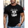 European Size Men's T-shirt,Simple and Clean, Relaxed and Casual, "They Call Me the HONEY BADGER" Graphic Summer Casual Crew Neck Short-sleeve T-shirt