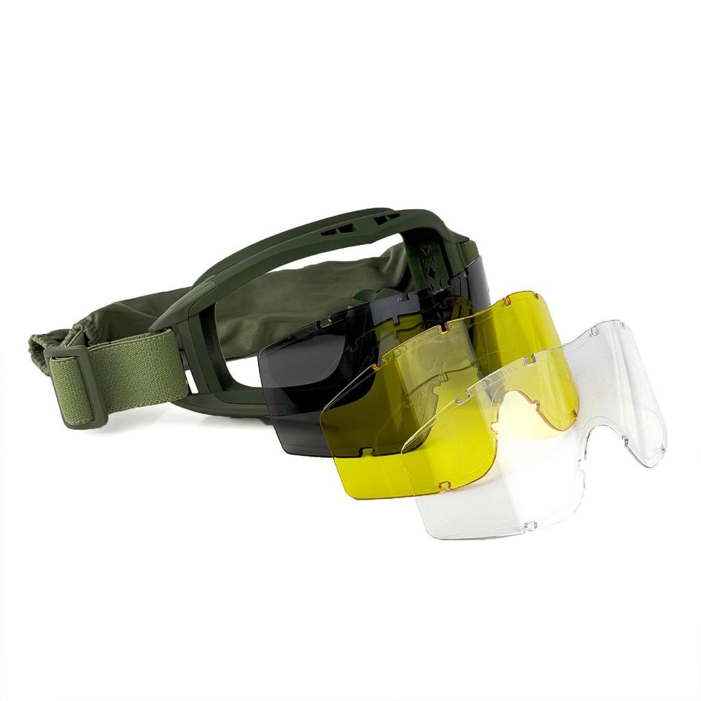 Yellow Tactical Windproof Outdoor Goggles Set - Locust Style for Sand and Wilderness