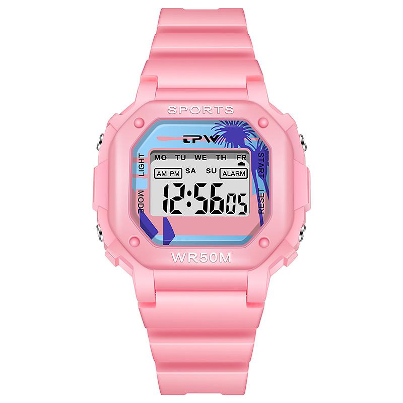 Digital Watches Lady Sports Luminous Multifunction Waterproof Chronograph Wristwatches Outdoor Girls Fashion Student Watch