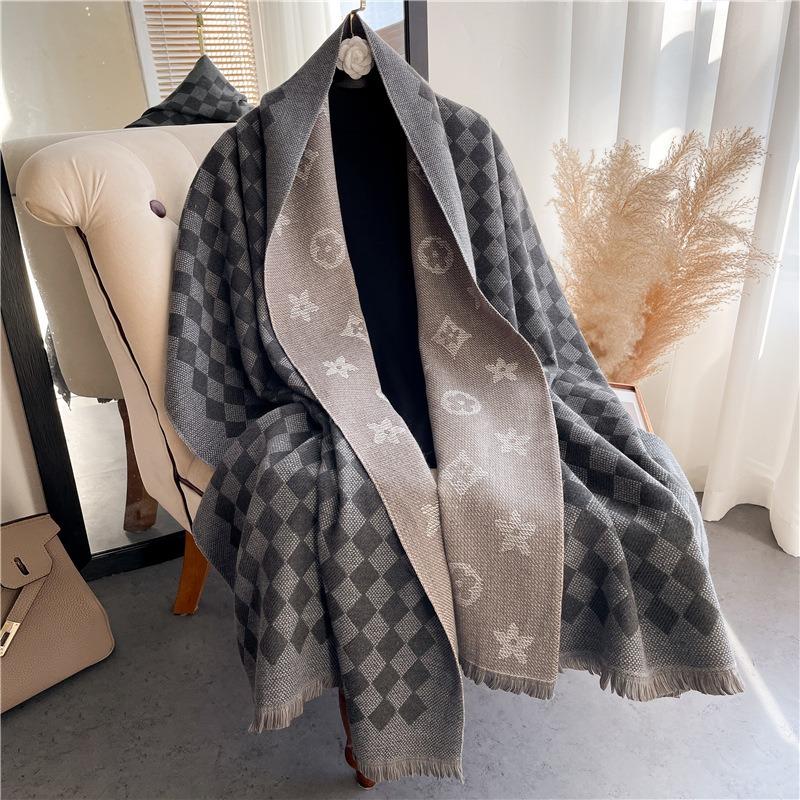 0G thickened version retro bird scarf women's winter high-end warm scarf imitation cashmere shawl