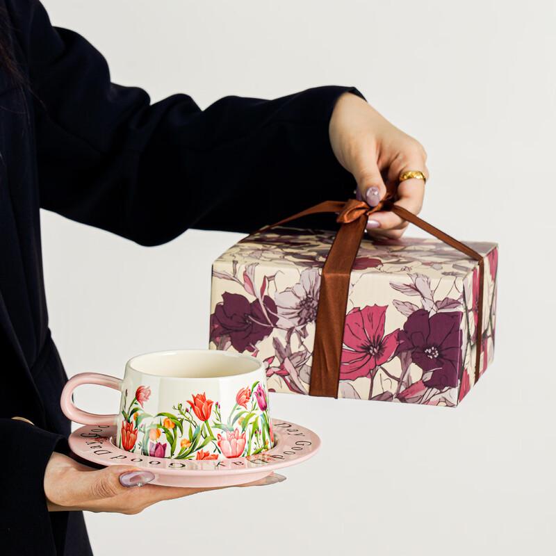 

OLOEY Tulip Ceramic Coffee Cup and Saucer Set
