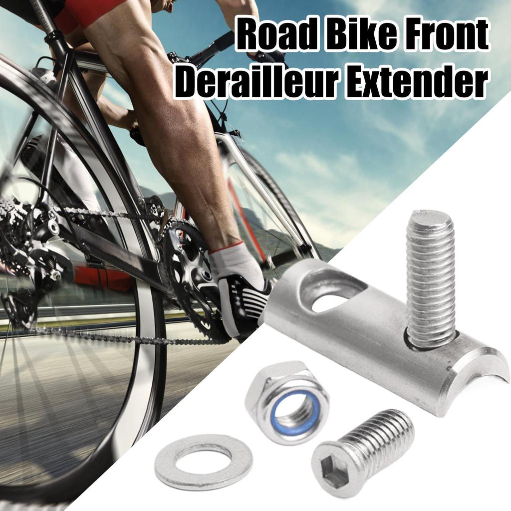 Road Bike Front Derailleur Extender Stainless Steel Parts Derailleur Hanger Extender for Mountain Road Cycling Outdoor Biking