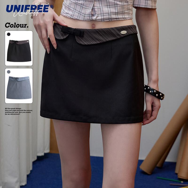 UNIFREE Sweet & Cool Color-Block Patchwork Skirt XXL