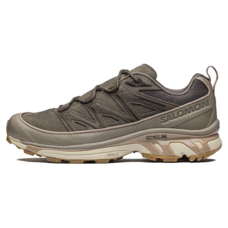 Salomon Xt-6 Expense Leather Round Toe Comfortable Breathable Lightweight Low-Top Outdoor Functional Shoes Men Shoes Dark-Brown 472949