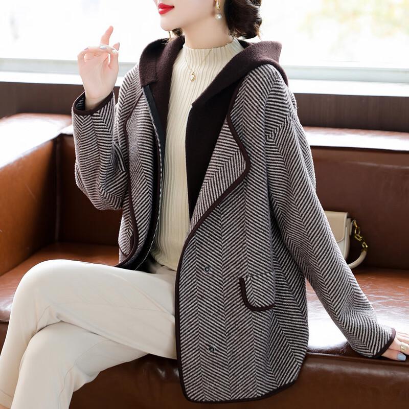 

Стильная женская вязаная куртка с капюшоном Baolianduo 3XL