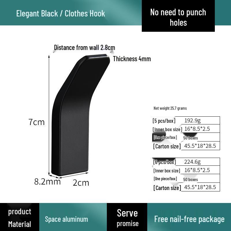 

Sturdy Aluminum Alloy Adhesive Hook for Home - Strong Load-Bearing & Nail-Free Installation