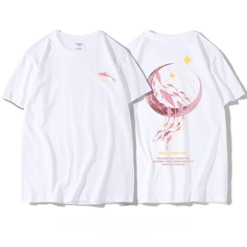plus Size American Retro Print ort Sve T-irt Thin Loose Pure Cotton Summer Faionable f Sve Top for Women
