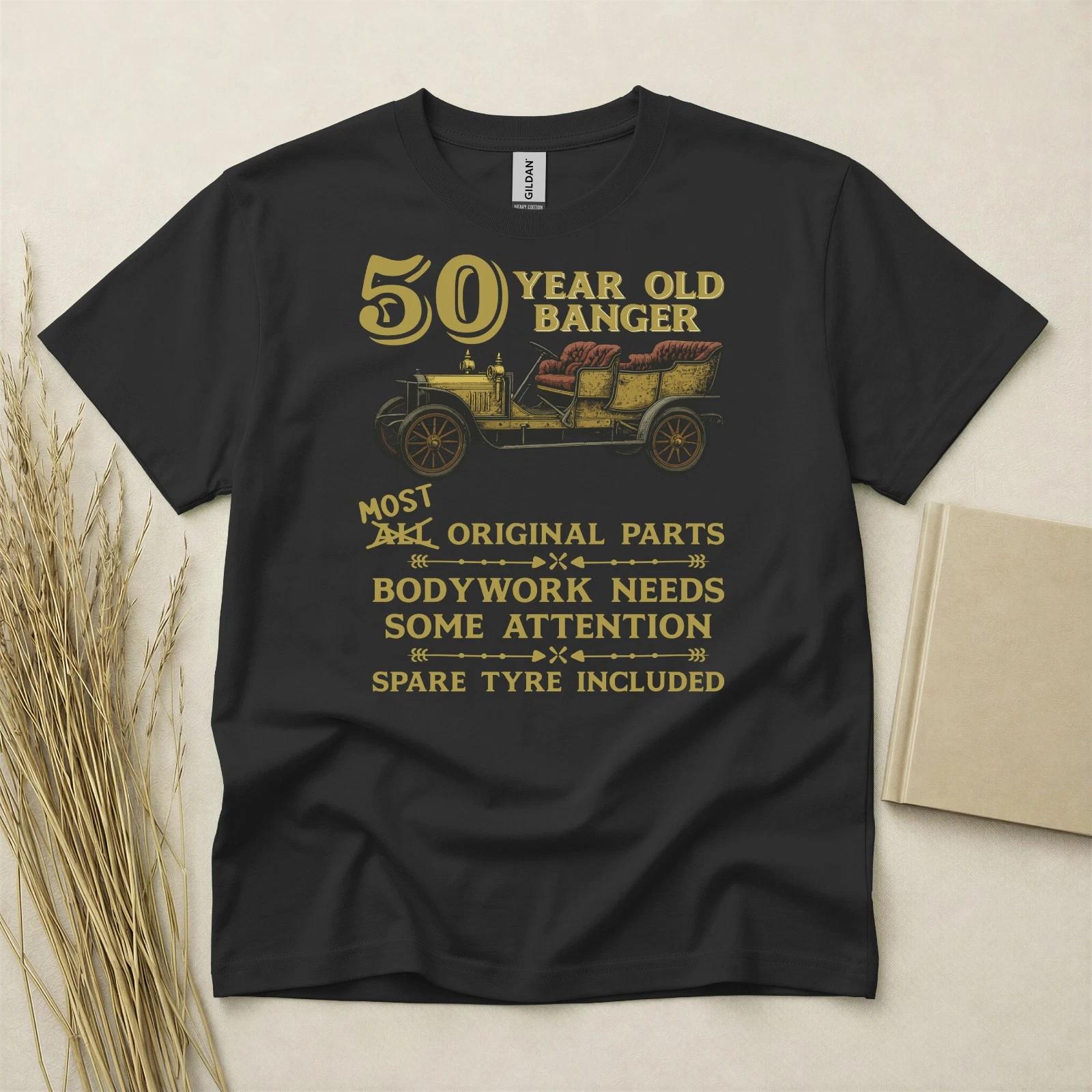 50th Birthday Shirt Born In 1976 Gifts 50 Years Old T-Shirt Fifty Classic Car XXXXL
