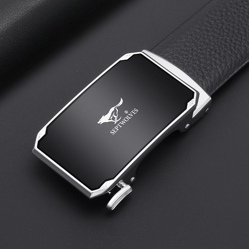 Belts for Men's Business Automatic Buckle Belt Head Layer Cowhide Belt Gift Versatile Belt