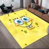 SpongeBob SquarePants2 Flannel Pattern Square Carpet,Area Rug,Carpet Rug for Living Room Bedroom Sofa Playroom Decor,Non-slip Floor Mat