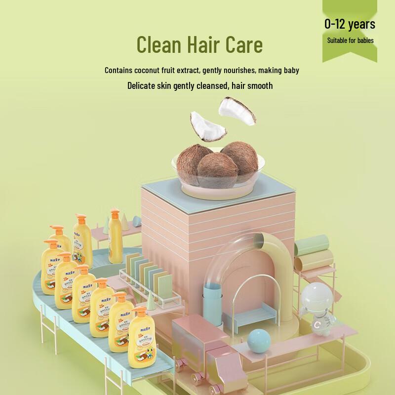 Frog Prince Baby Protective Shampoo & Body Wash with Coconut Oil Essence, 320ml