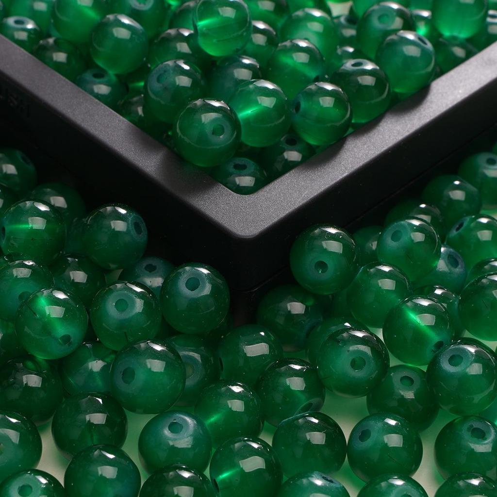 6mm Enfärgade Imitation Jade Glaspärlor för DIY Smyckestillverkning