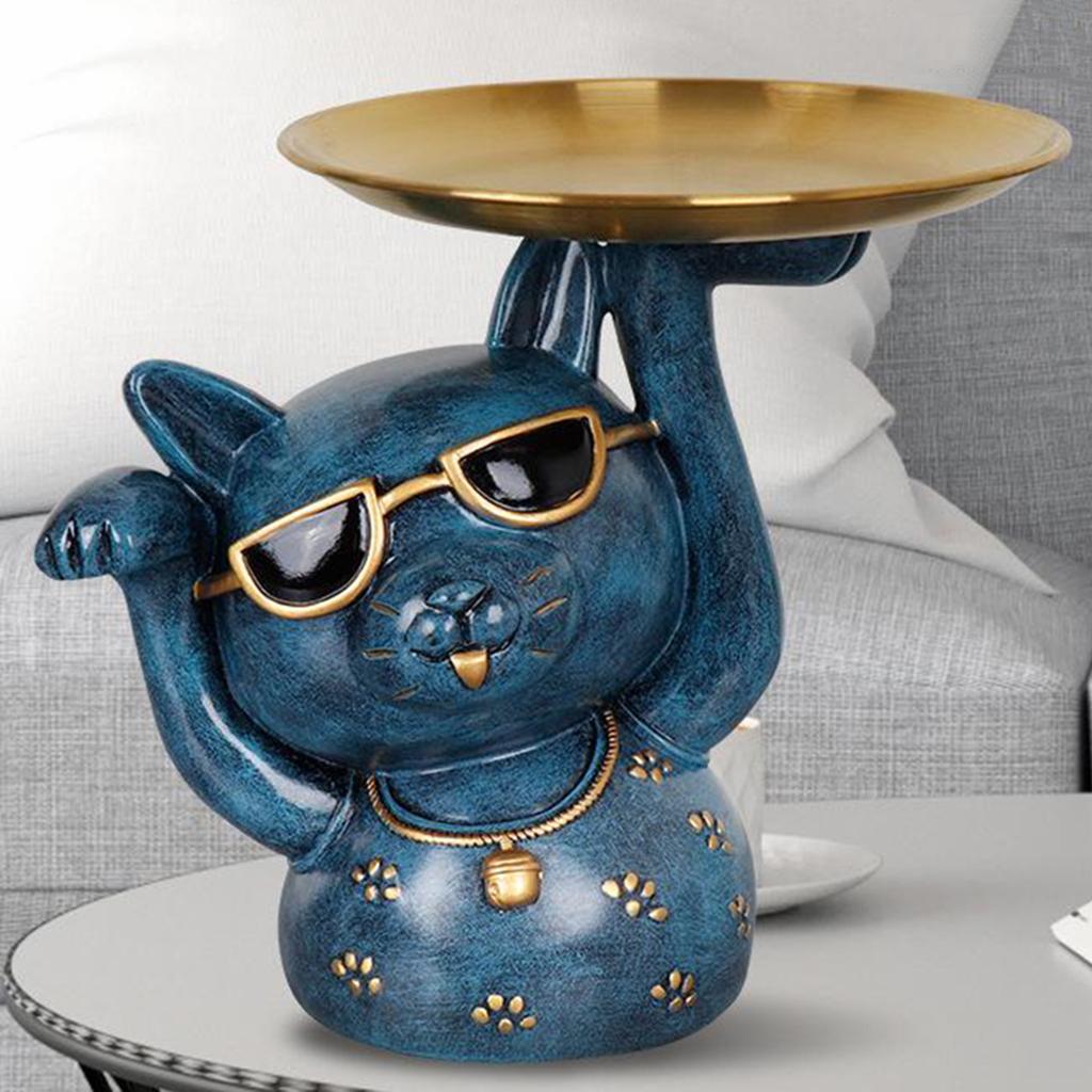 Statue Storage Tray Standing Resin Animal Sculpture Crafts Tabletop Countertop Shelf