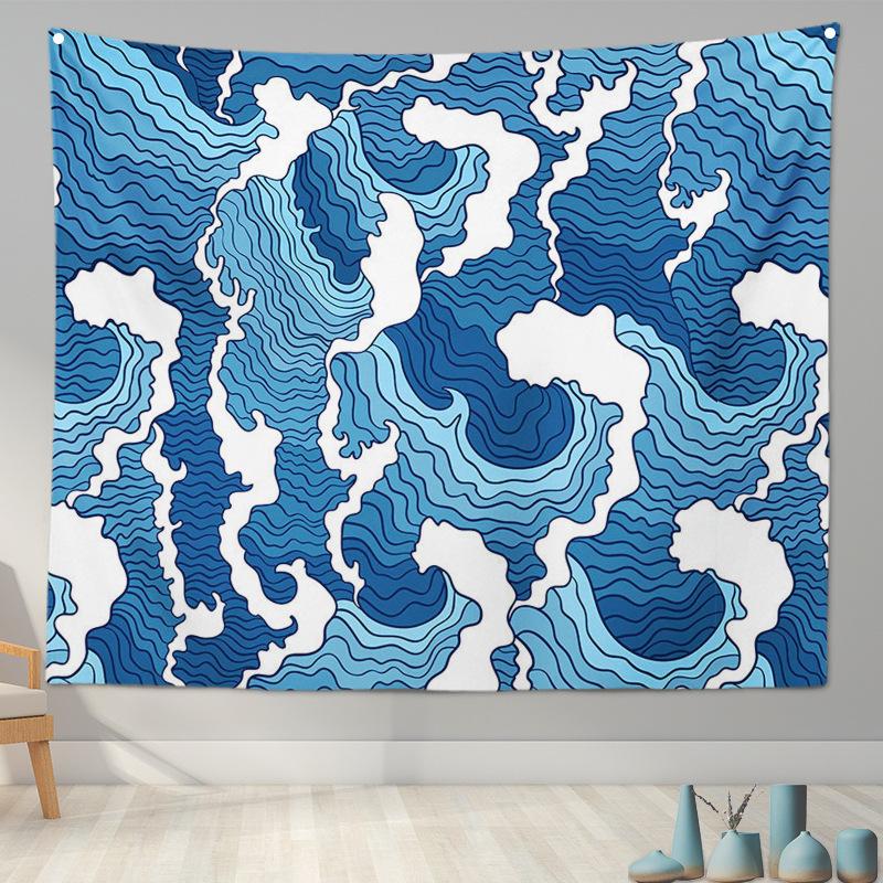 Home Decoration Japanese Ukiyo-e Tapestry Kanagawa Surf Hanging Cloth Wine Shop Japanese Tapestry Hanging Painting
