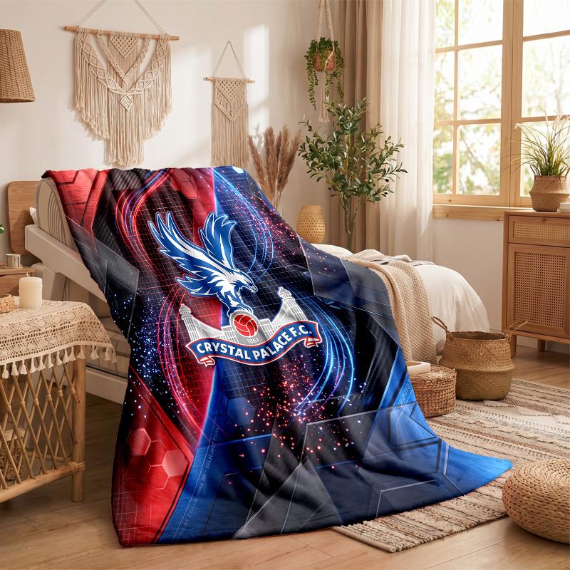 Crystal Palace Football Print Flannel Blanket Soft Warm Sofa Bed Throw Blanket For Home Office Bedroom