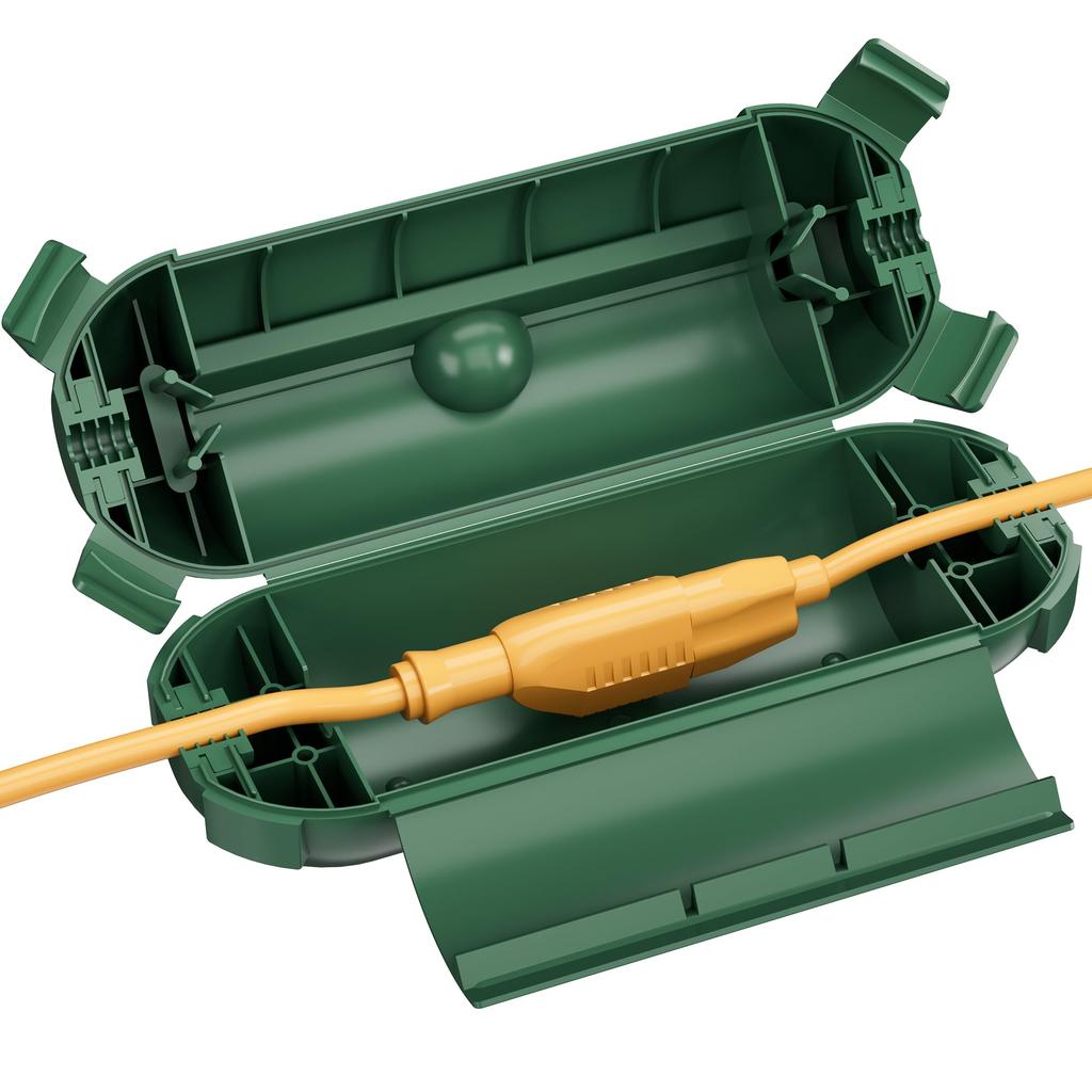 BN-LINK 3er-Pack Outdoor-Verlängerungskabel-Sicherheitsabdeckung, Schwarz | Wasserdichter Kabelverbinderschutz für Lichterketten, Outdoor-Werkzeuge, Feiertagsbeleuchtung,