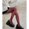 Women Sexy Hollowed Sheer Fishnet Pantyhose Aesthetic Vintage Butterfly Jacquard Patterned Leggings Colored Mesh Tights