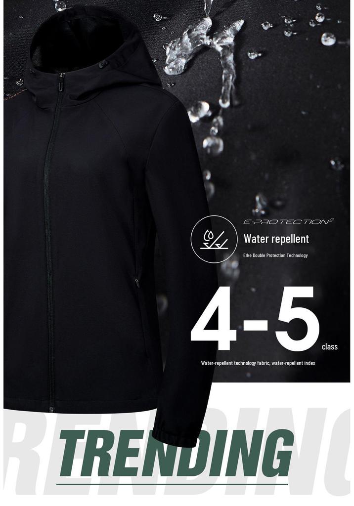 Hongxing Erke Women's Water-Repellent Hooded Jacket - 2026 Autumn/Winter Windproof Sportswear
