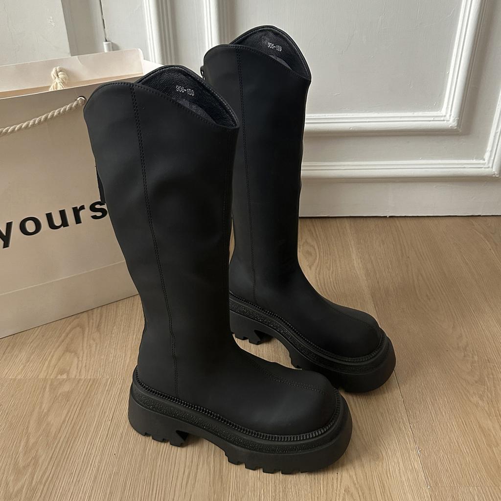 Thick-soled Long Tube Tall Boots Women's Summer 2025 New Autumn Brown Maillard Western Cowboy Thin Boots Knight Boots