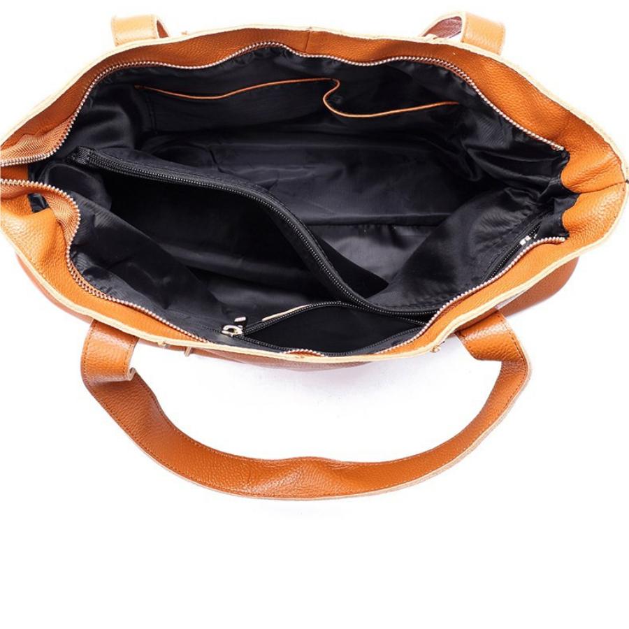 Genuine Leather Tote Bag for Women, Top Grain Cowhide Shoulder Handbag, Large Capacity A4 Work Bag, Soft Texture Commuter Purse, Vintage Style