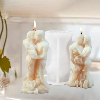 Silikon Valentinstag Kerzenform Rutschfest Wiederverwendbar Gipsform DIY Leicht zu Entformen Paar Aromatherapie Kerzenform Hochzeit