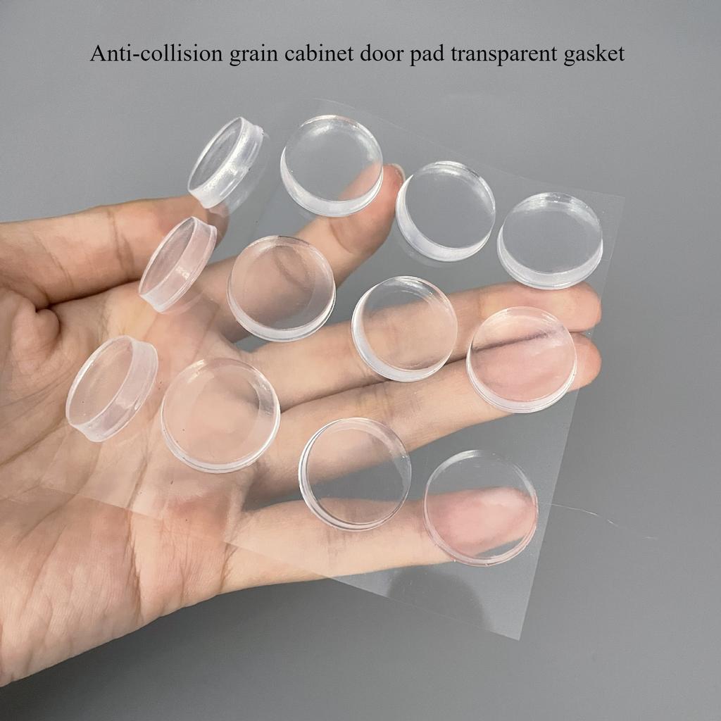 12 Reusable Anti-collision Particles Cabinet Door Pad Transparent Gasket Glass Glue Pad Furniture Anti-collision Particles