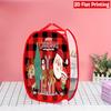 1Pcs Christmas Red Black Plaid Snowman Pop-Up Laundry Hamper Expandable Mesh Hamper Basket for Room Bedroom Bathroom Organization Contemporary Storage