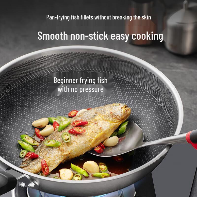Supor 30cm Stainless Steel Honeycomb Non-stick Wok
